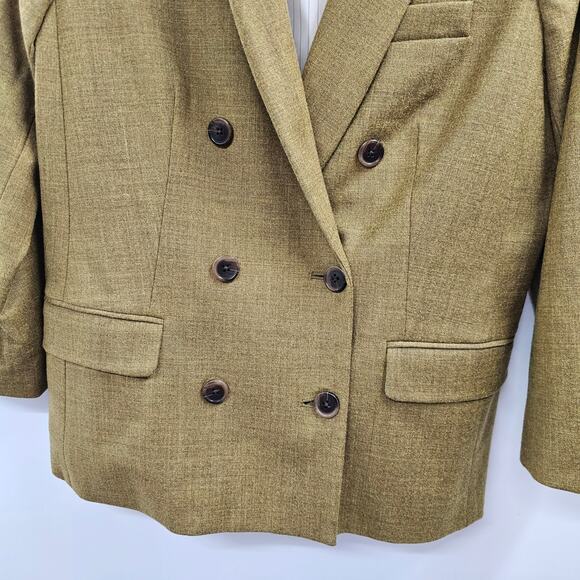 J Crew Blazer Womens Size 6 Wool Olive Green Corp Career Stretch Pockets J.Crew - Picture 6 of 15